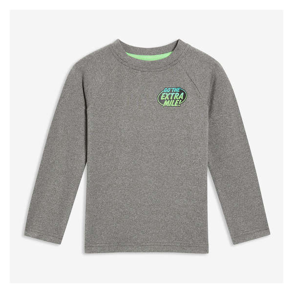 Toddler Boys' Moisture-Wicking Active Long Sleeve - Charcoal Mix