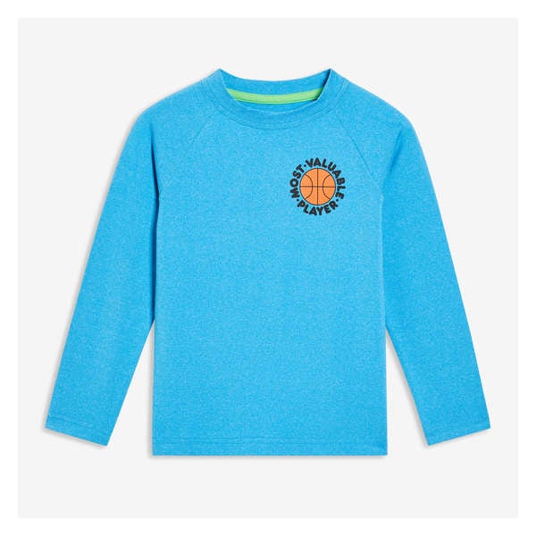 Toddler Boys' Moisture-Wicking Active Long Sleeve - Light Blue Mix