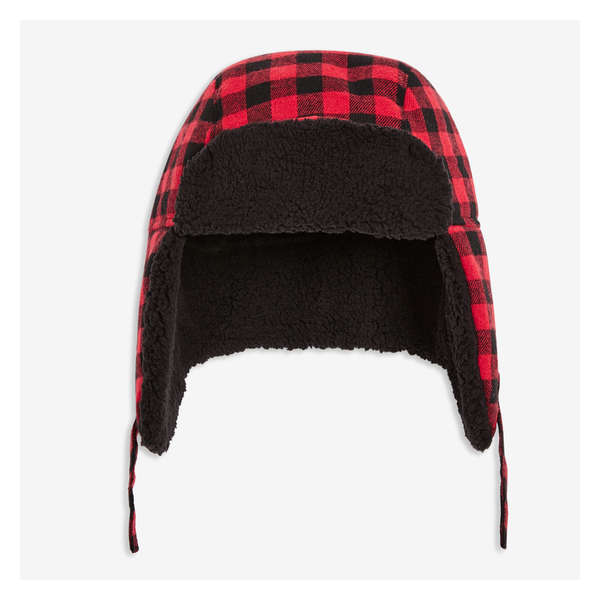 Toddler Boys' Check Trapper Hat - Light Red