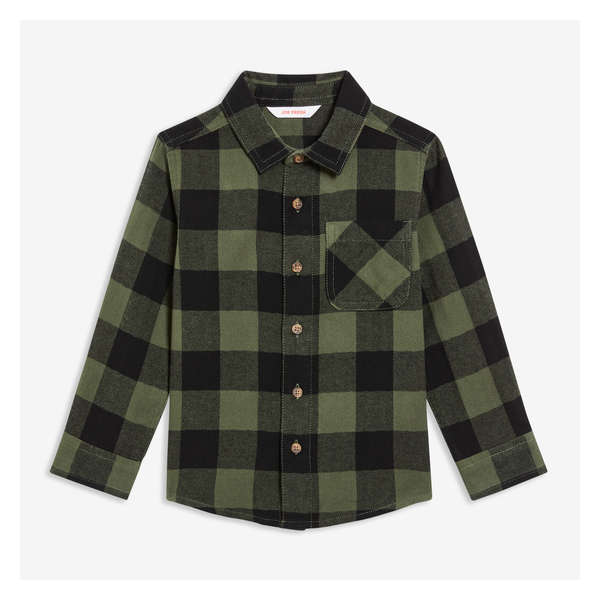Toddler Boys' Flannel Shirt - Dark Olive