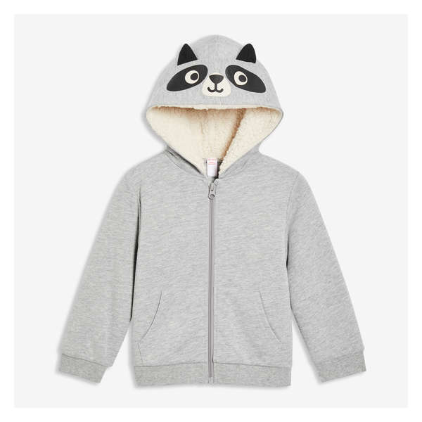 Toddler Boys' Lined Hoodie - Light Grey Mix