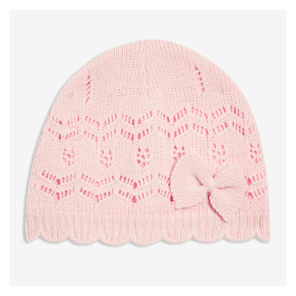 Baby Girls' Pointelle Knit Beanie - Light Pink