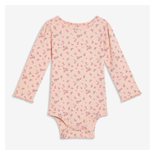 Baby Girls' Lettuce Edge Bodysuit - Pale Pink