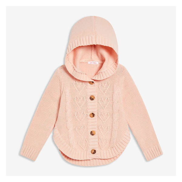 Baby Girls' Cable Knit Cardi - Pale Pink
