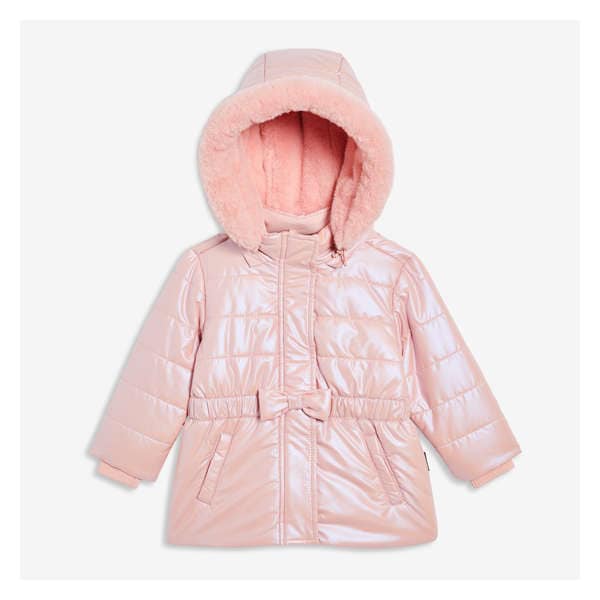 Baby Girls' Long Puffer Jacket with PrimaLoft® - Dusty Pink