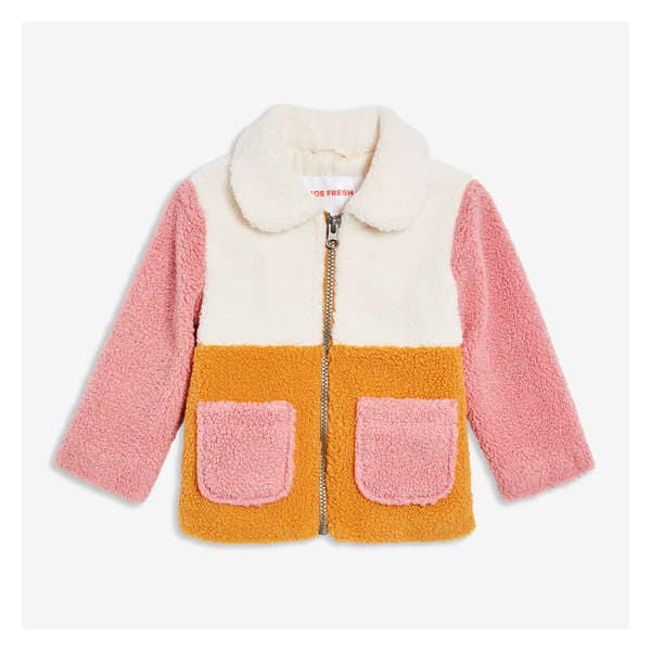Baby Girls' Teddy Fleece Jacket - Linen