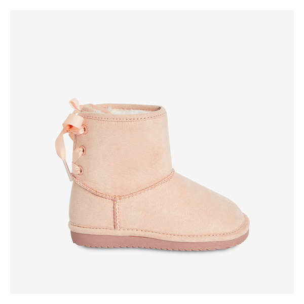 Baby Girls' Tie Boots - Light Pink