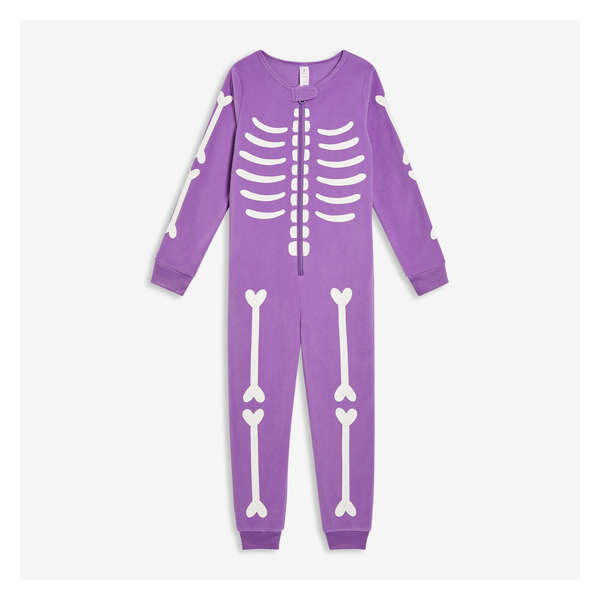 Kid Girls' Skeleton Sleeper - Purple