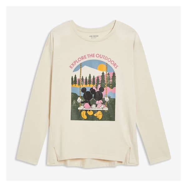 Kid Disney Minnie & Mickey Mouse Long Sleeve - Off White