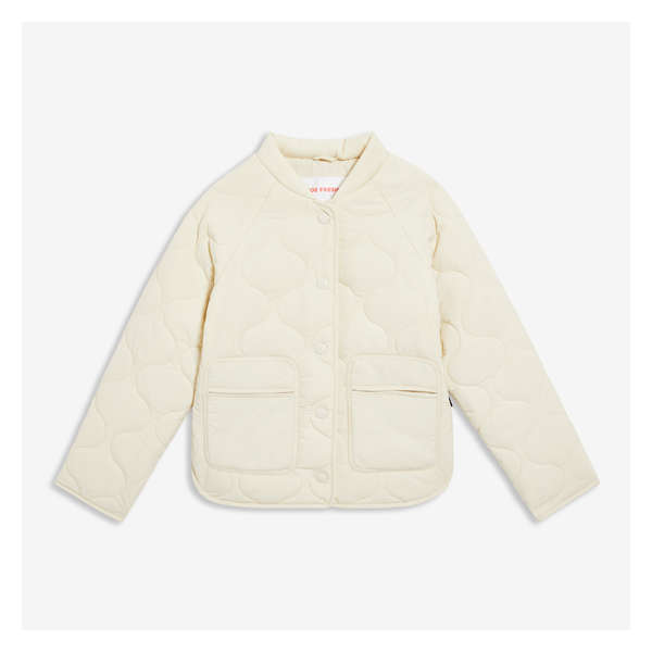Kid Girls' Quilted Jacket with PrimaLoft® - Off White