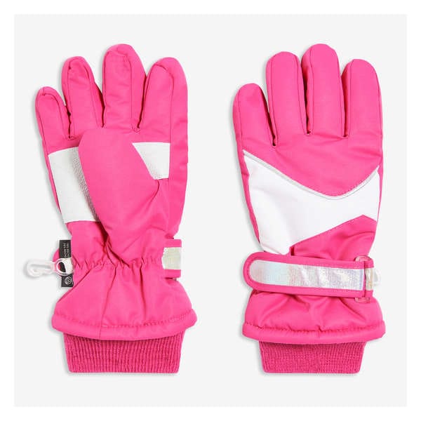 Kid Girls’ Ski Gloves - Bright Pink
