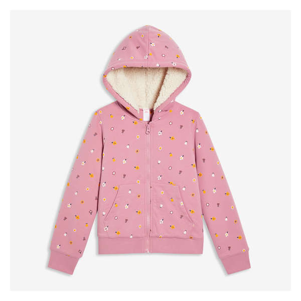 Kid Girls' Printed Hoodie - Mauve
