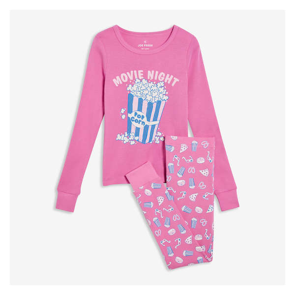 Kid Girls' 2 Piece Sleep Set - Bright Pink