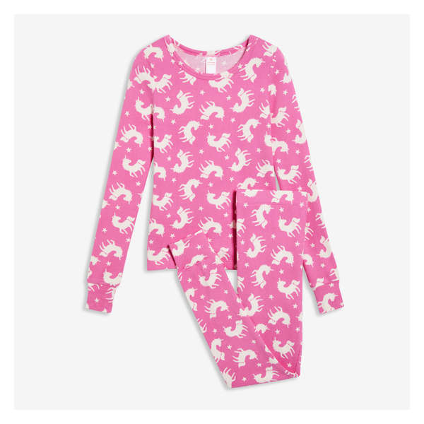 Kid Girls' 2 Piece Sleep Set - Bright Pink