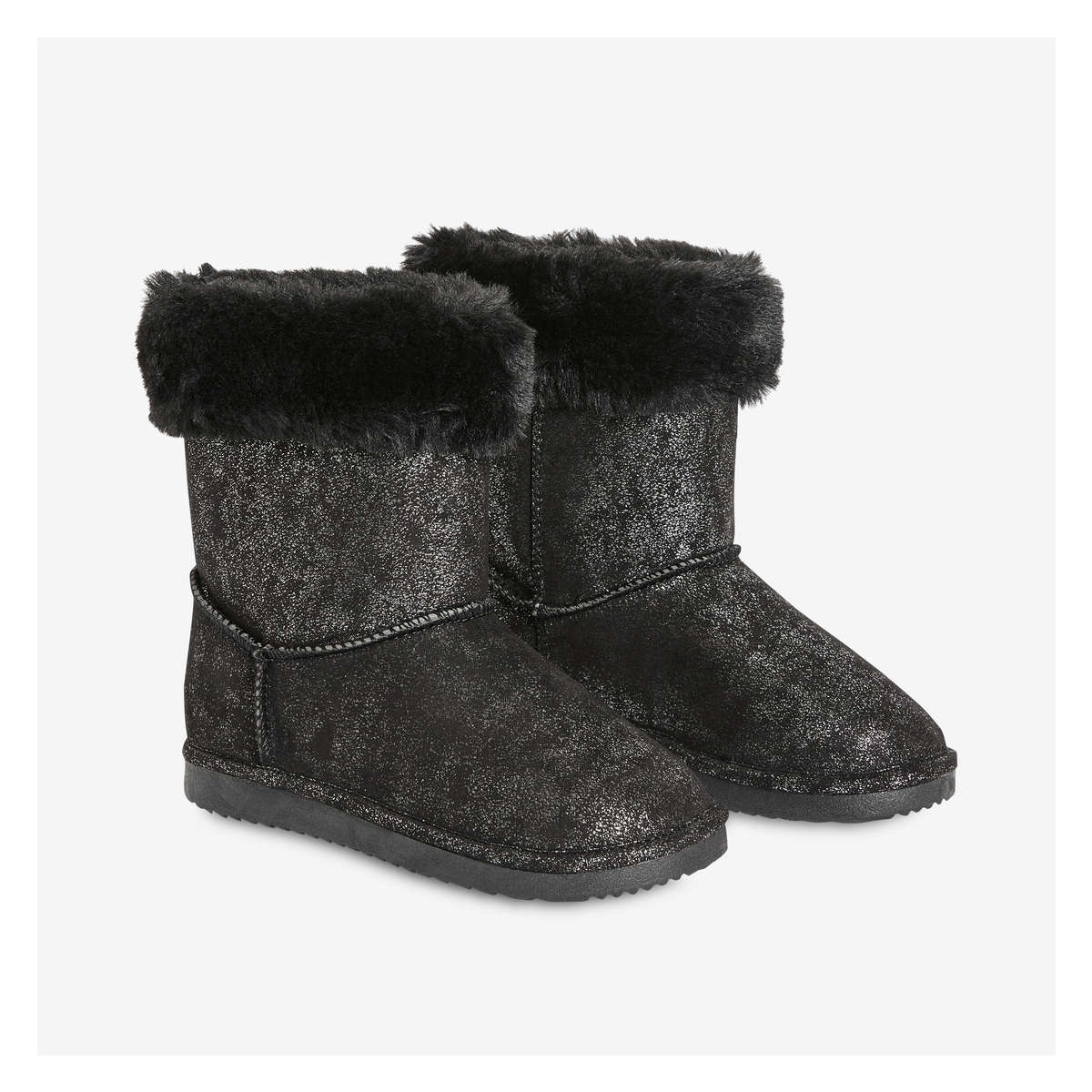 Kids black 2024 fur boots