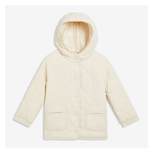 Toddler Girls' Quilted Jacket with PrimaLoft® - Off White