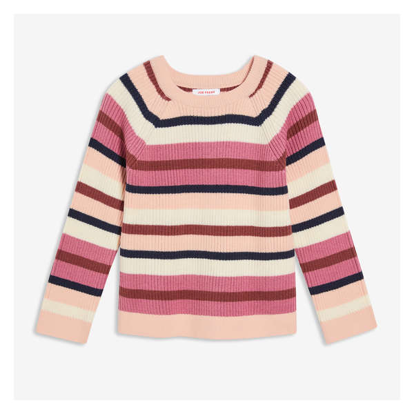 Toddler Girls' Striped Sweater - Pale Pink
