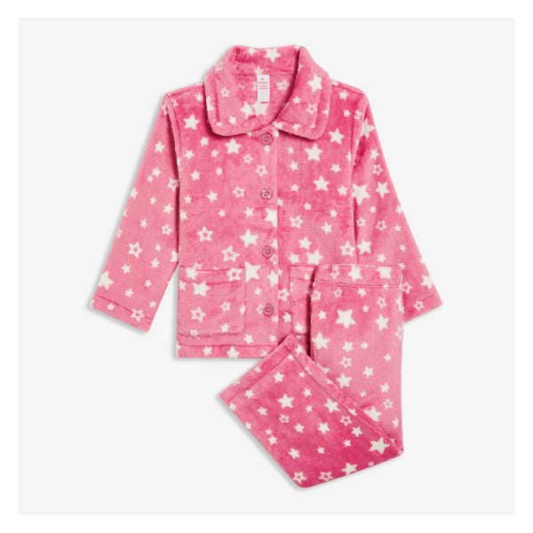 Pyjama 2 pièces en molleton pour petites filles - ROSES