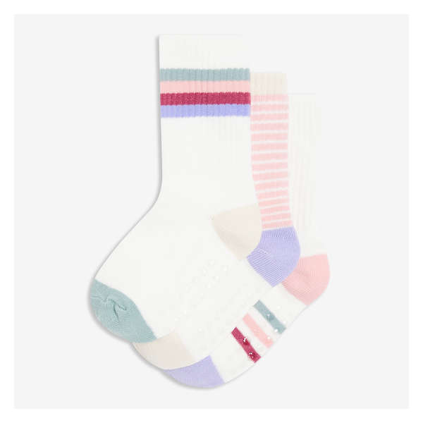 Toddler Girls' 3 Pack Crew Socks - Pink