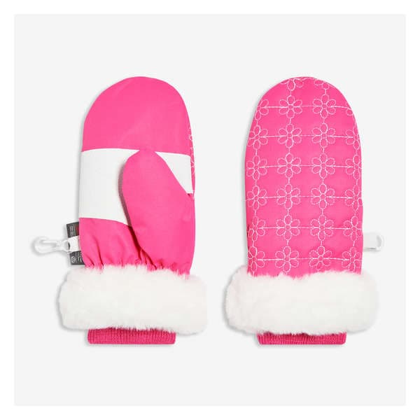 Toddler Girls' Quilted Mitts - Bright Pink