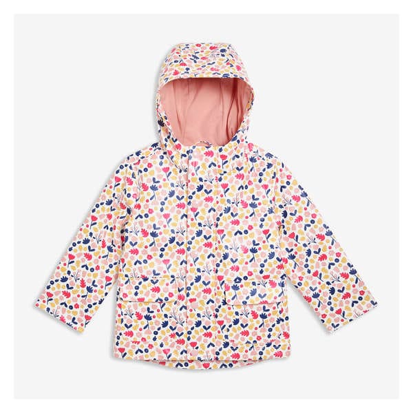 Toddler Girls' Printed Raincoat - Off White