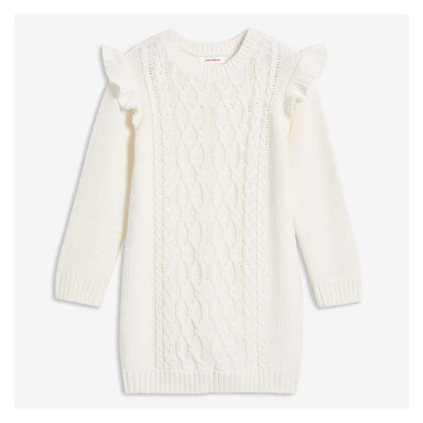 Toddler Girls' Cable Knit Sweater Dress - Off White