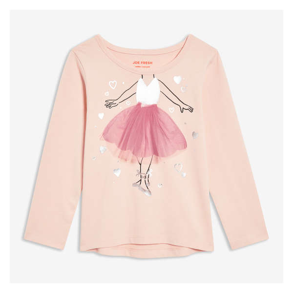 Toddler Girls' Graphic Long Sleeve - Pale Pink
