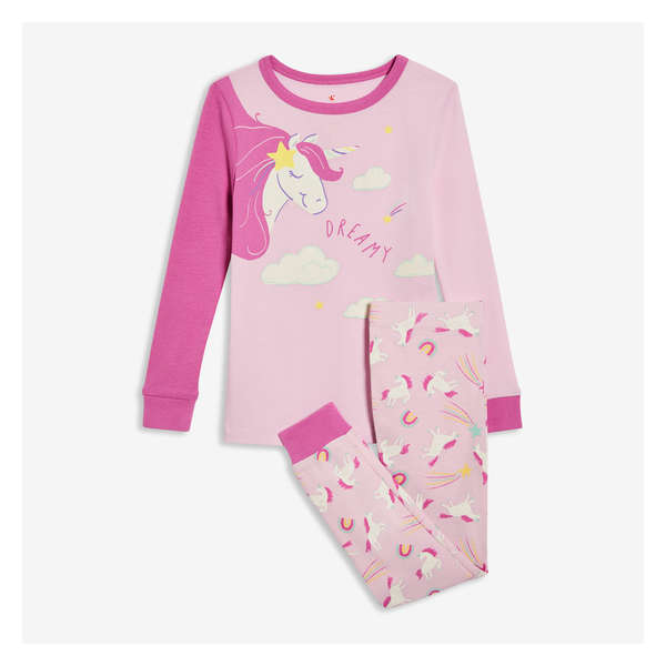 Ensemble pyjama 2 pièces pour petites filles - Rose Pâle
