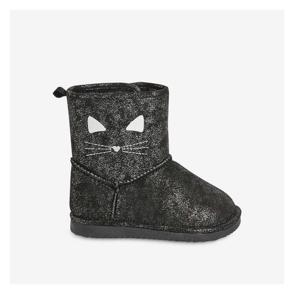 Toddler Girls' Cat Boots - Black