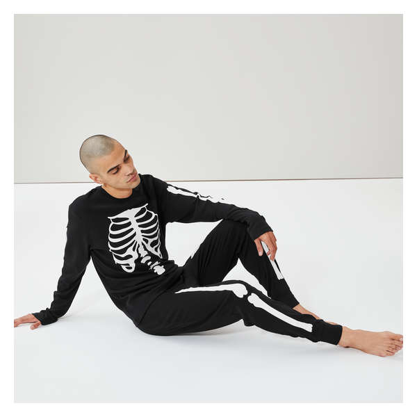 2 Piece Skeleton Sleep Set - Black