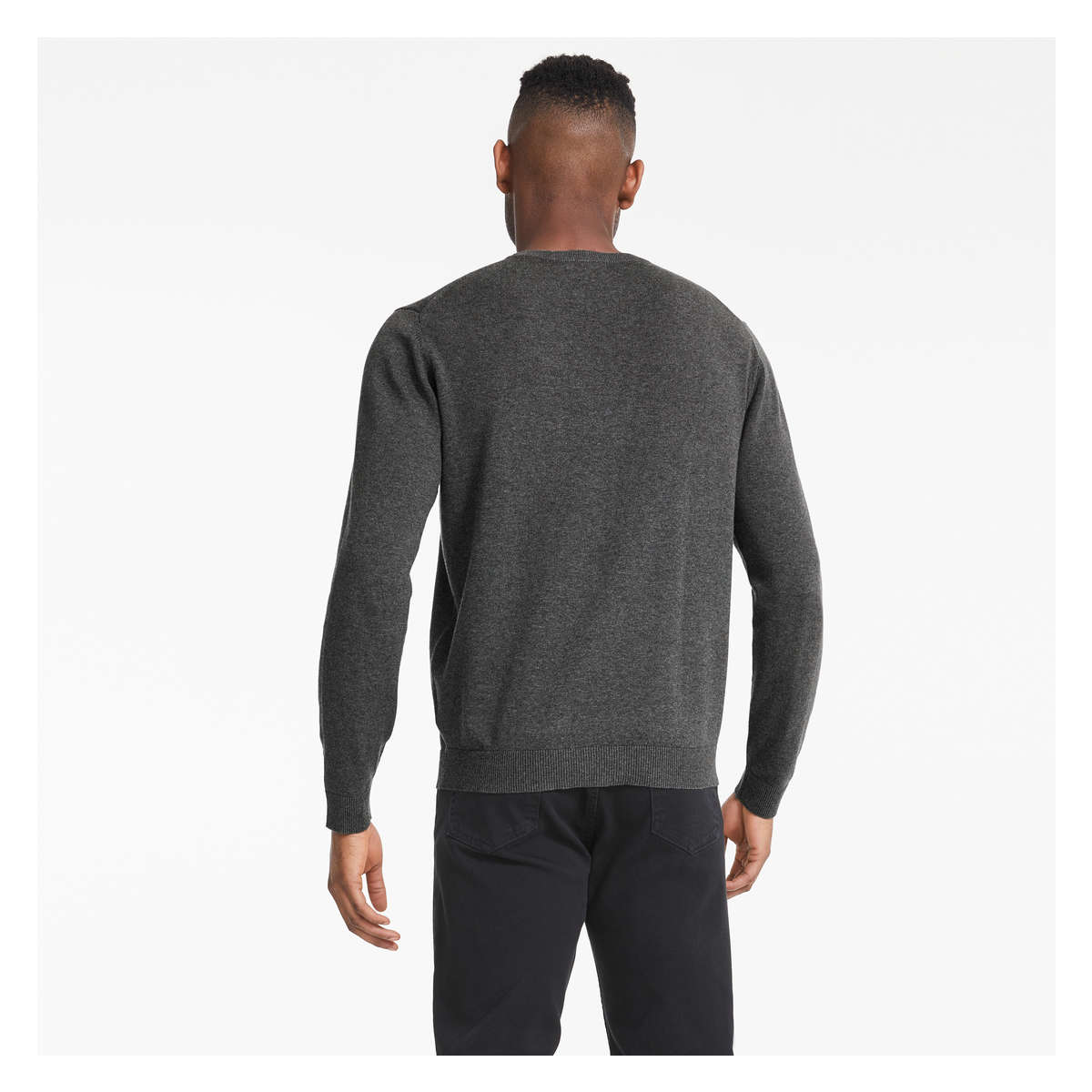 Men s Crew Neck Sweater in Charcoal from Joe Fresh