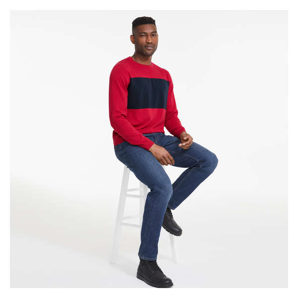 Men's Colour Block Sweater - Red