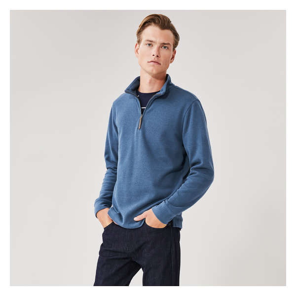 Men's Quarter-Zip Pullover - Light Navy