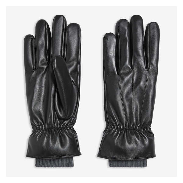 Gants en similicuir pour hommes - Noir JF