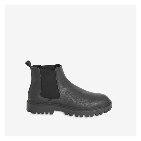 Men's Vegan Leather Chelsea Boots - Black