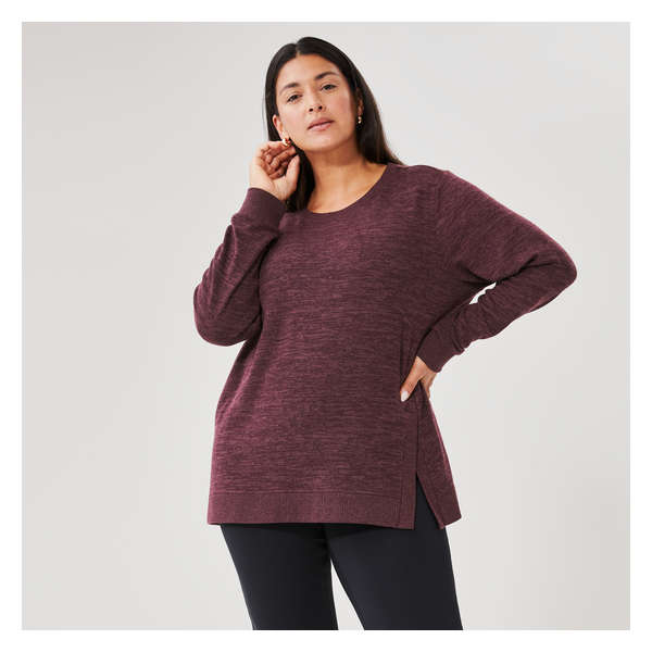 Chandail sport en tricot doux Femmes+ - Mélange De Bourgogne