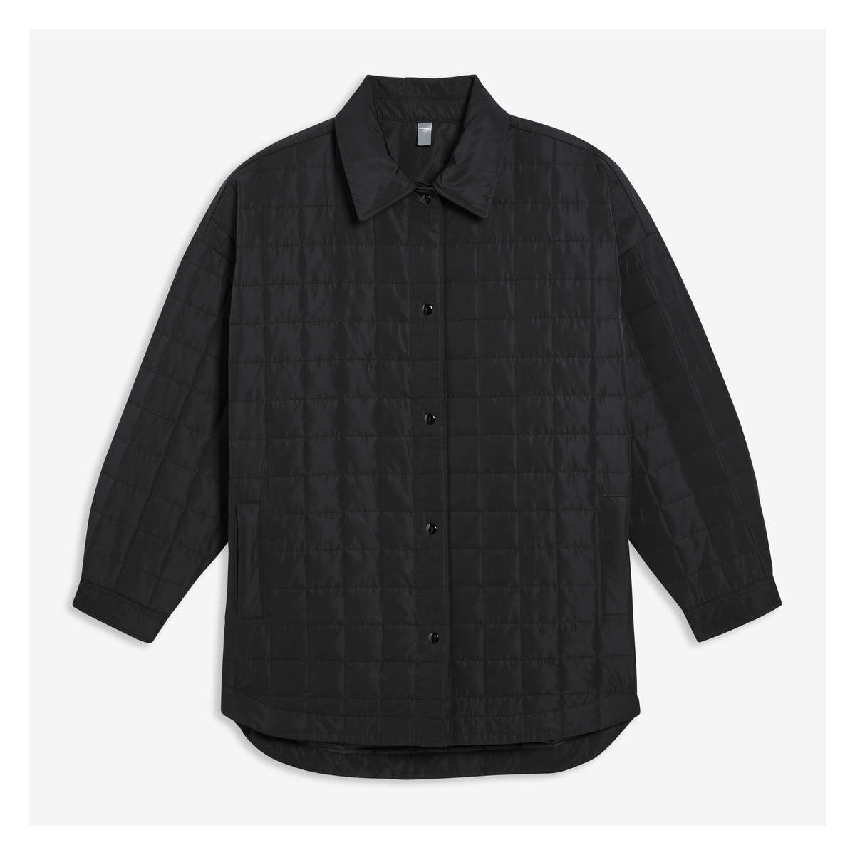 Women+ Quilted Active Shacket in Black from Joe Fresh