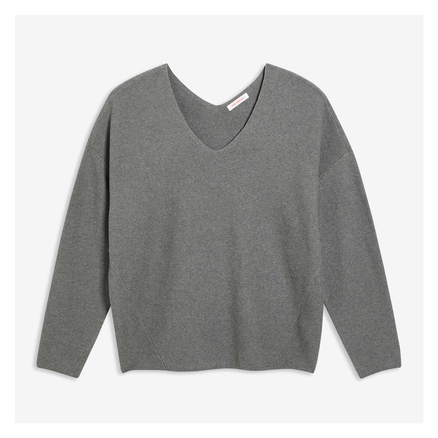 V-Neck Sweater in Dark Grey Mix from Joe Fresh