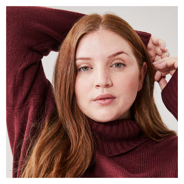 Women+ Turtleneck Sweater - Dark Burgundy