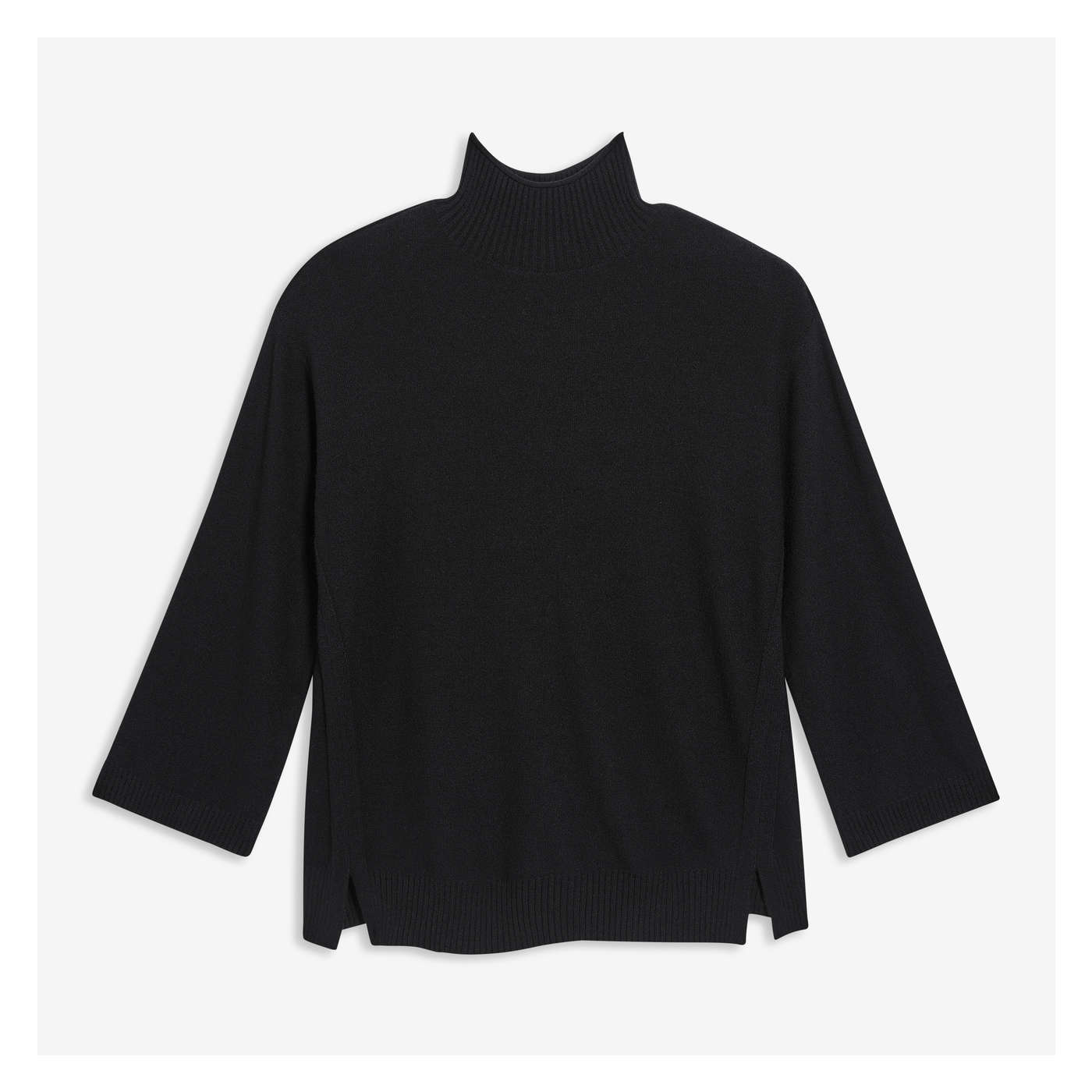 Mock Neck Pullover in Black from Joe Fresh