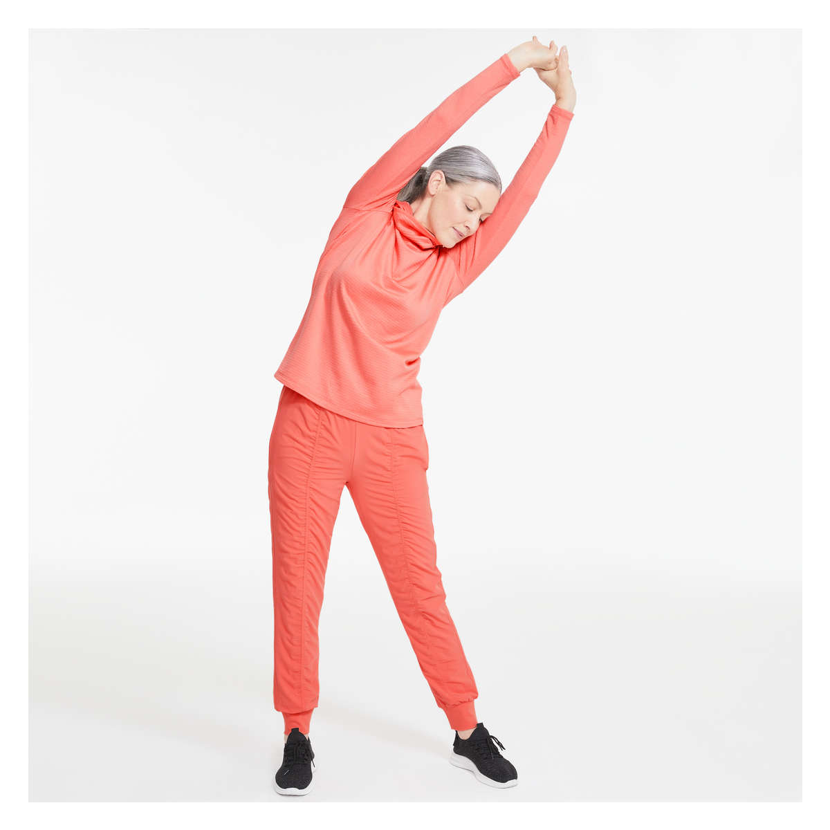 Ruched Active Pant in Dark Coral from Joe Fresh