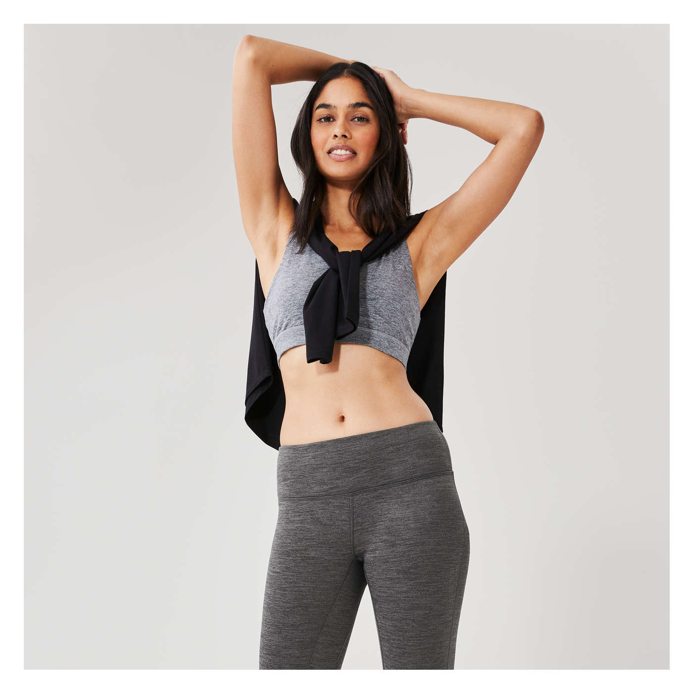 Fleece Active Legging in Grey Mix from Joe Fresh