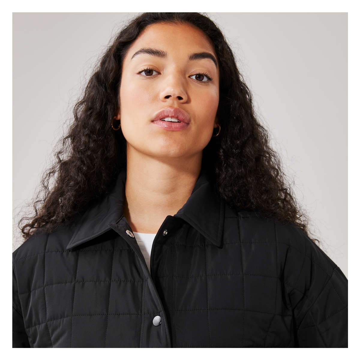 Quilted Active Shacket with PrimaLoft® in Black from Joe Fresh