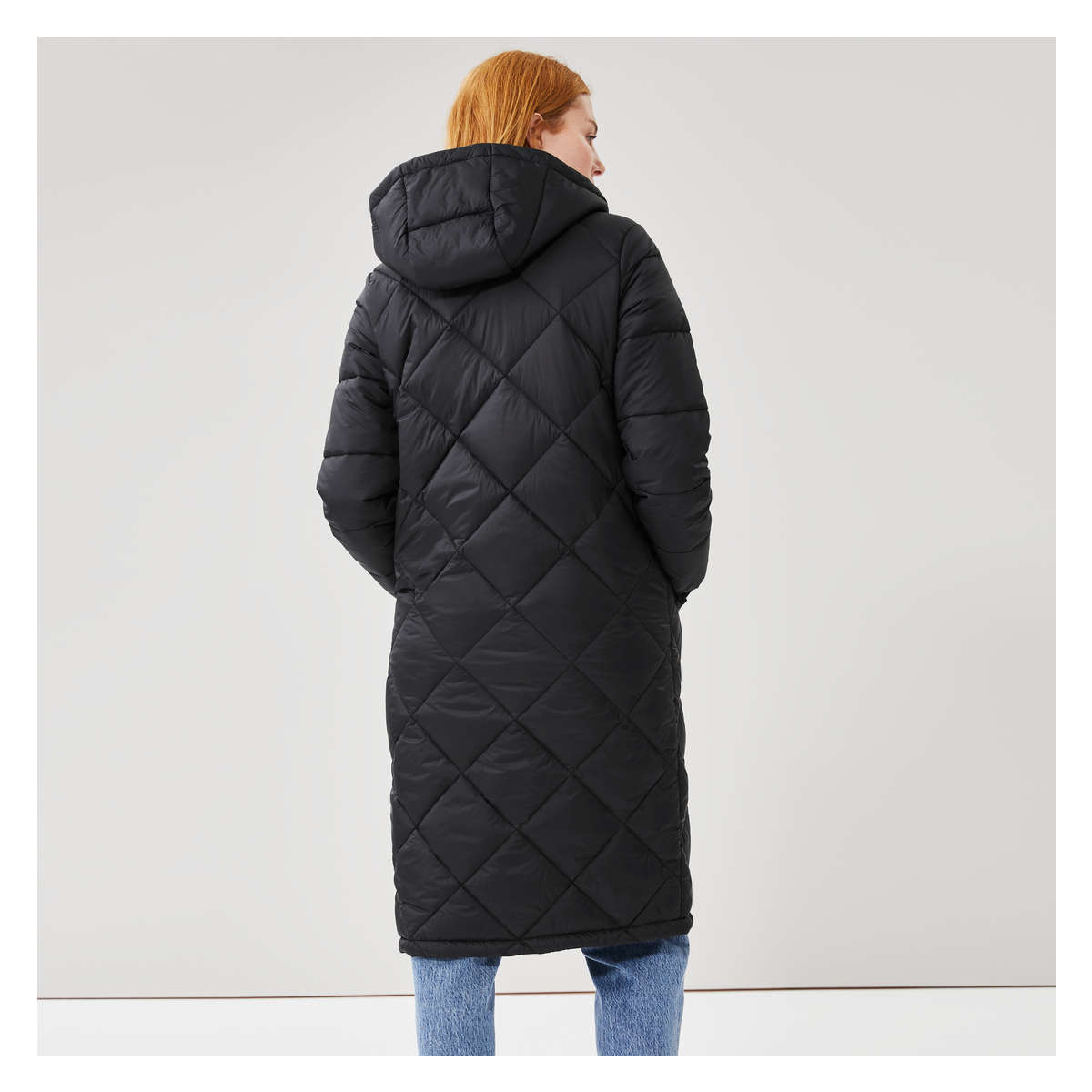 Long Puffer Jacket with PrimaLoft® in Black from Joe Fresh