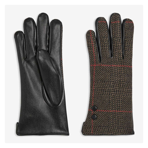 Plaid Gloves - Black