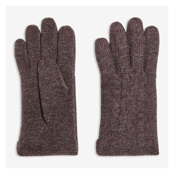 Cable Knit Gloves - Dark Taupe