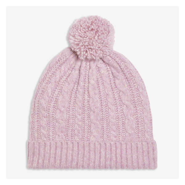 Tuque molle en tricot à mailles torsadées - Violet pâle