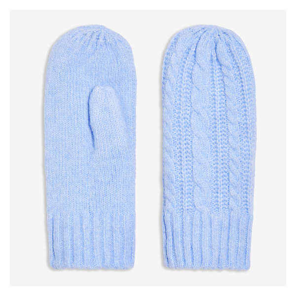 Cable Knit Gloves - Bright Blue