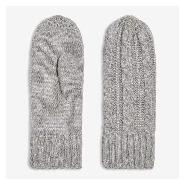 Cable Knit Gloves - Light Grey