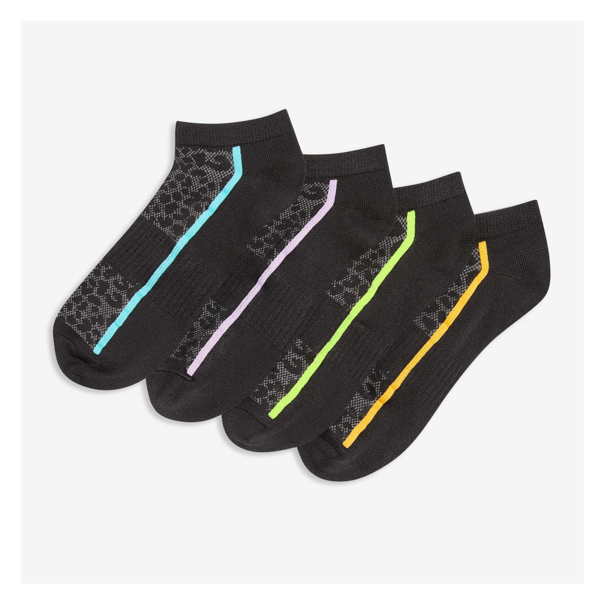 4 Pack Active Low-Cut Socks in Black from Joe Fresh